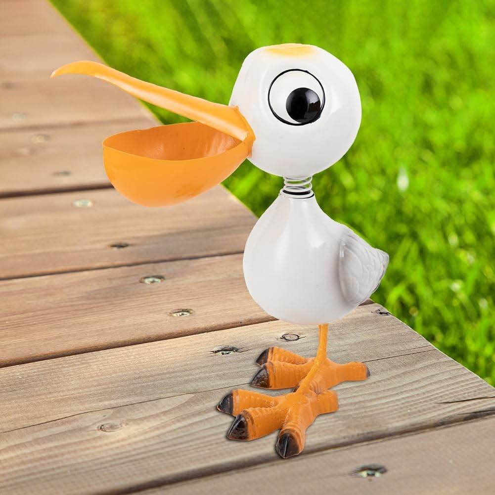 Cute Funny Metal Cardinal Whimsical Bird Statue Sculpture Art Decor Home Modern Yard Patio Lawn Ornament Outdoor Backyard Porch Decoy Pond - Bellamente Decorations
