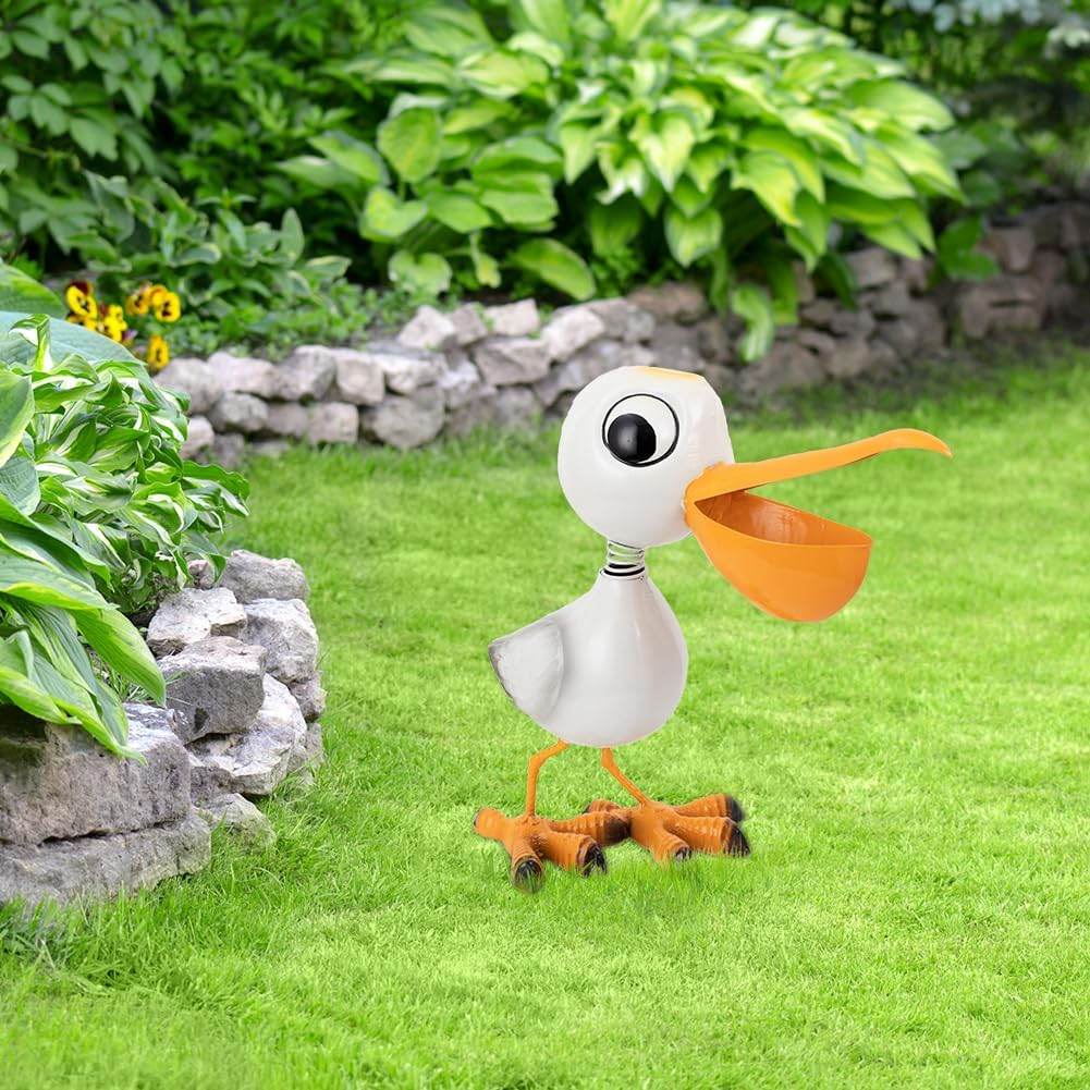 Cute Funny Metal Cardinal Whimsical Bird Statue Sculpture Art Decor Home Modern Yard Patio Lawn Ornament Outdoor Backyard Porch Decoy Pond - Bellamente Decorations