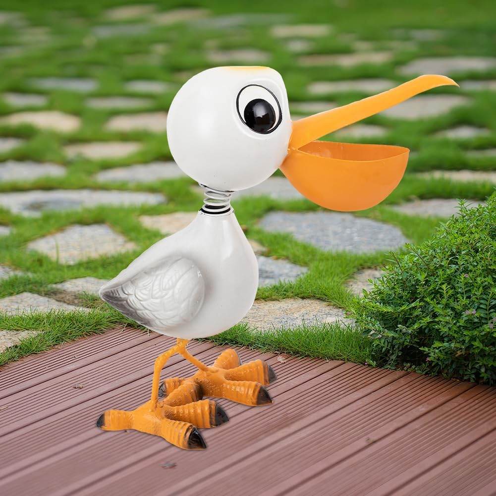 Cute Funny Metal Cardinal Whimsical Bird Statue Sculpture Art Decor Home Modern Yard Patio Lawn Ornament Outdoor Backyard Porch Decoy Pond - Bellamente Decorations