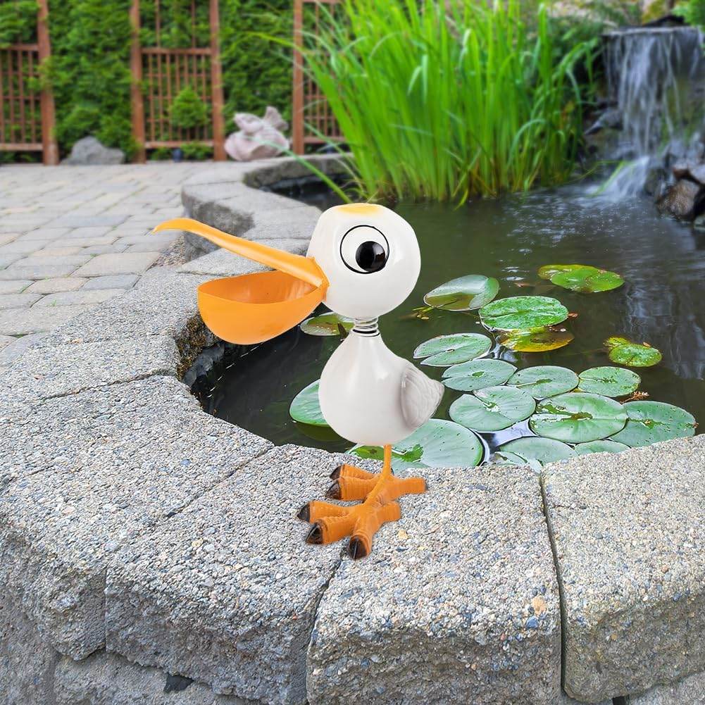 Cute Funny Metal Cardinal Whimsical Bird Statue Sculpture Art Decor Home Modern Yard Patio Lawn Ornament Outdoor Backyard Porch Decoy Pond - Bellamente Decorations