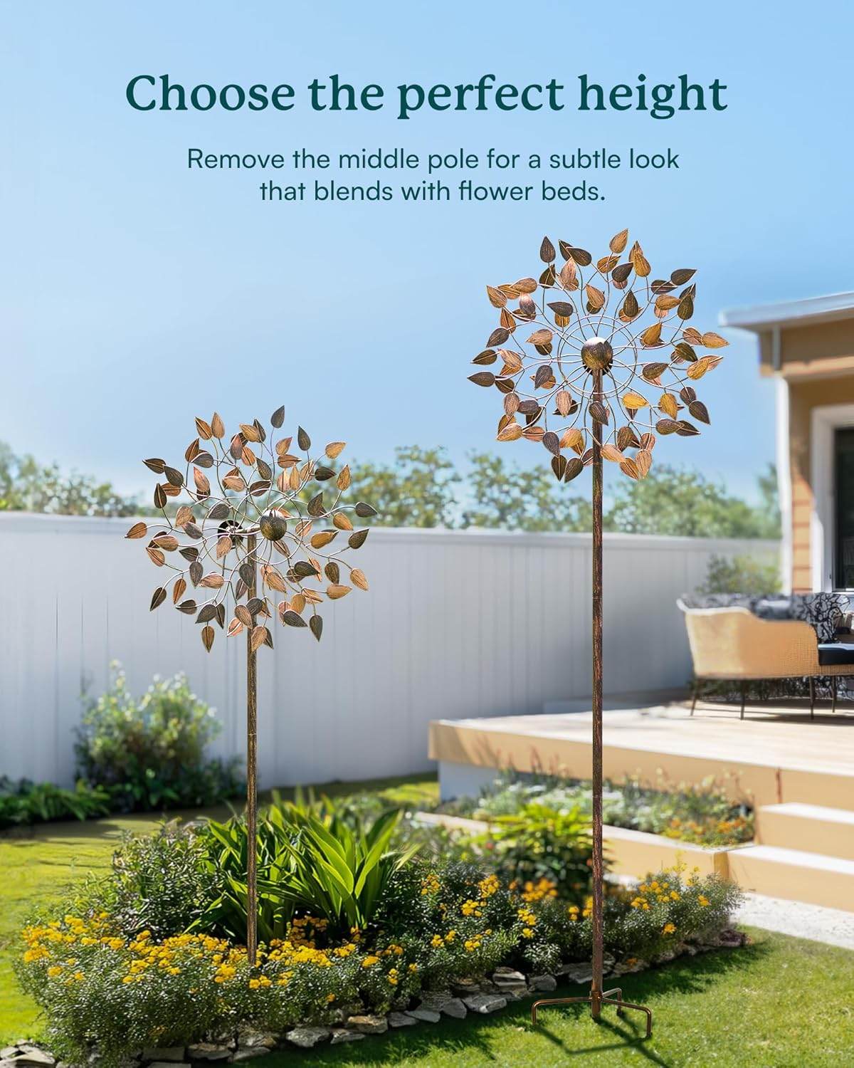 Large Wind Spinner Outdoor Metal Kinetic Lawn Patio Wind Sculptures Windmill Decor Stake Garden Yard Art Ornament - Bellamente Decorations
