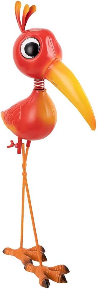 Cute Funny Metal Cardinal Whimsical Bird Statue Sculpture Art Decor Home Modern Yard Patio Lawn Ornament Outdoor Backyard Porch Decoy Pond - Bellamente Decorations