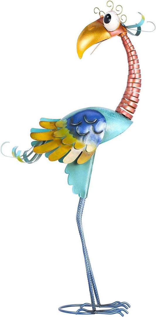 Funny Cute Metal Toucan Bird Statue Sculpture Art Decor Home Modern Yard Patio Lawn Vintage Ornament Outdoor Backyard Porch Decoy Pond - Bellamente Decorations