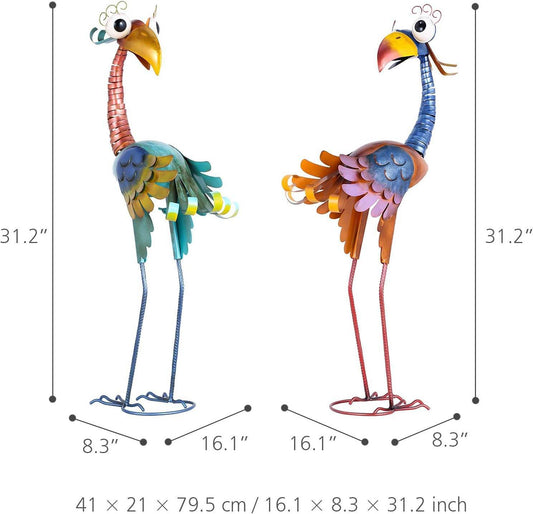 Funny Cute Metal Toucan Bird Statue Sculpture Art Decor Home Modern Yard Patio Lawn Vintage Ornament Outdoor Backyard Porch Decoy Pond - Bellamente Decorations